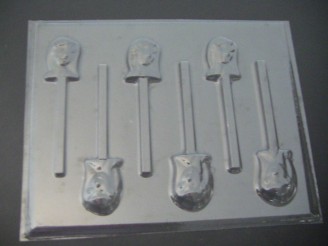 402sp China Girl Face Chocolate or Hard Candy Lollipop Mold